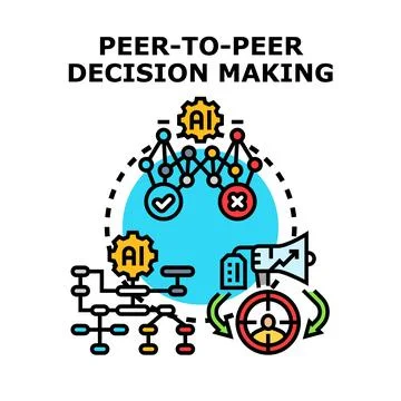 Peer to peer decision making process concept vector イラスト素材