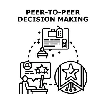 Peer to peer decision making process concept vector Stock Illustration