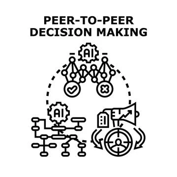 Peer to peer decision making process concept vector Stock Illustration