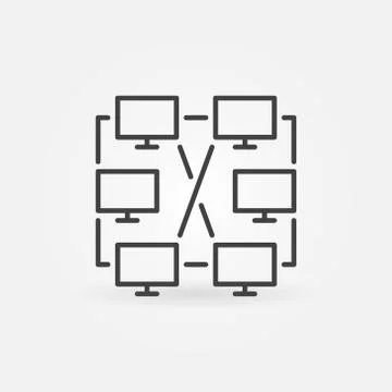 Peer-to-Peer Gaming outline vector concept icon Stock Illustration