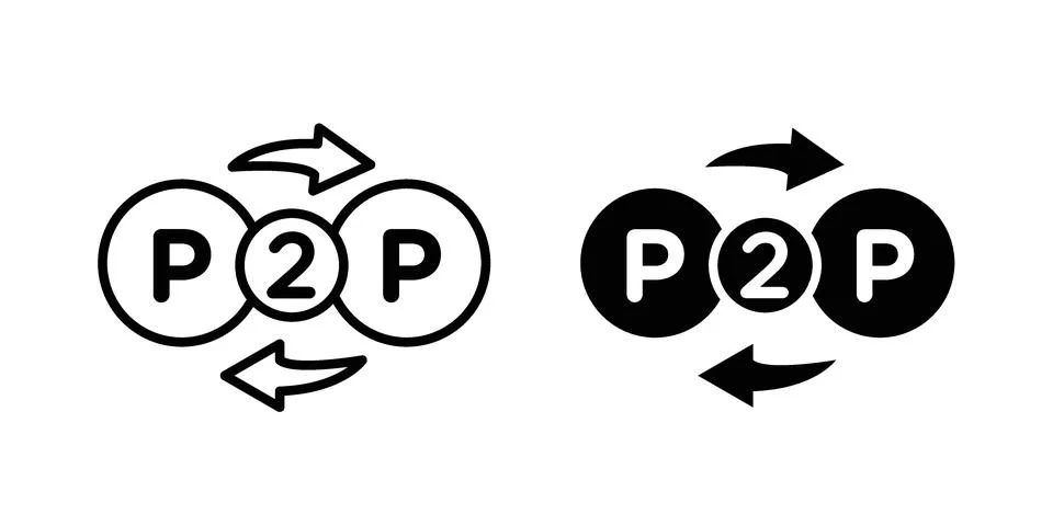 Peer to peer icon bundle for website design projects 스톡 일러스트