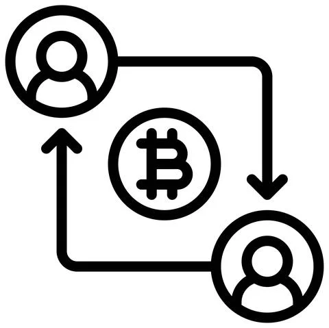 Peer to peer icon, Cryptocurrency related vector Stock Illustration