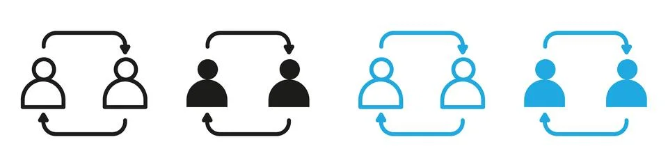 Peer to peer icon mark in filled style Stock Illustration