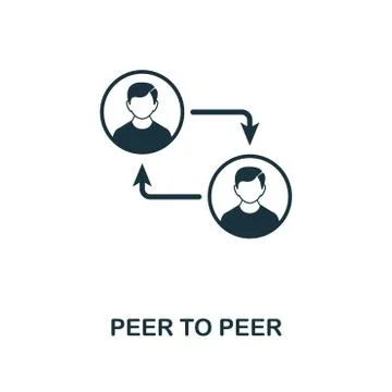 Peer To Peer icon. Monochrome style design from crypto currency icon collection Stock Illustration