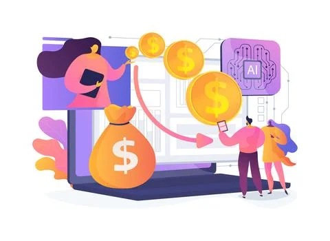 Peer-to-Peer Lending Platform abstract concept vector illustration. Stock Illustration