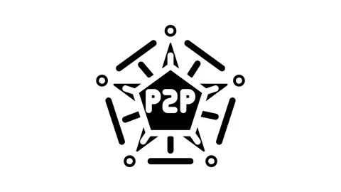 Peer to peer nodes decentralized application glyph icon animation Stock Footage 326735328
