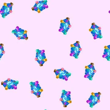 Peer to peer nodes decentralized application isometric icon seamless pattern Stock-Illustration