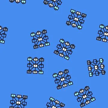 Peer to peer p2p nodes decentralized application vector seamless pattern Stock Illustration