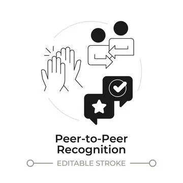 Peer to peer recognition modern flat line concept icon Ilustração Stock