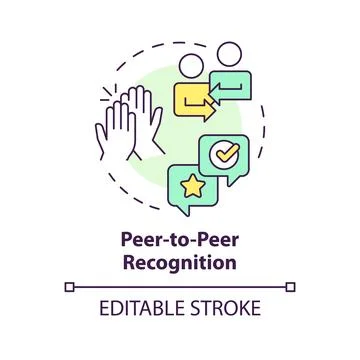 Peer to peer recognition multi color concept icon Illustrazione stock