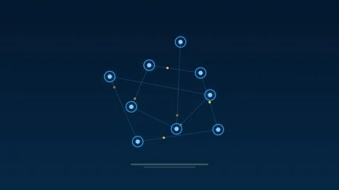 Peer to peer transaction network sky concept loop Stockbeeldmateriaal 342616584