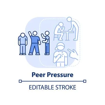 Peer pressure light blue concept icon Stock Illustration