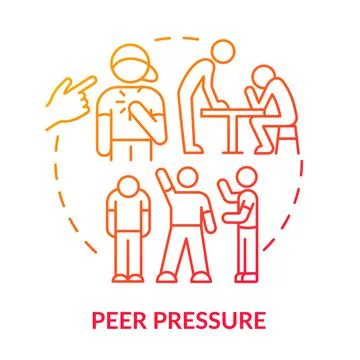 Peer pressure red gradient concept icon Stock Illustration