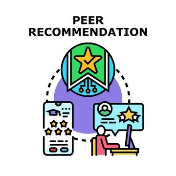 Peer recommendation process with user feedback and online rating Ilustração Stock