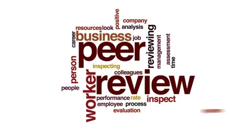Peer review animated word cloud, text design animation. Stock Footage 72949474