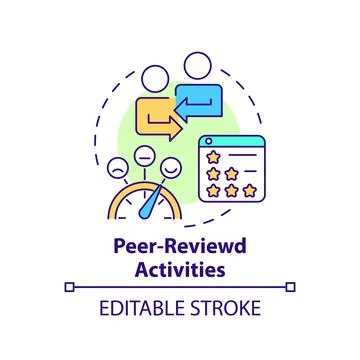 Peer reviewed activities concept icon Ilustração Stock