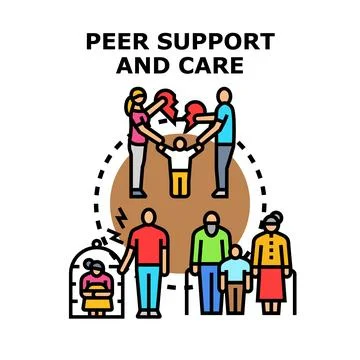 Peer support and care concept illustration providing community help Stock Illustration