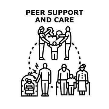 Peer support and care concept illustration providing community help Stock Illustration