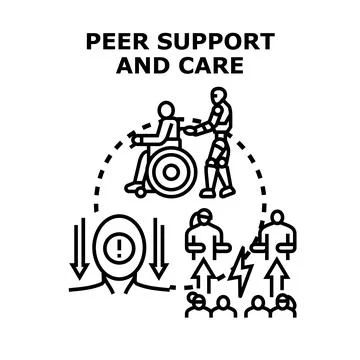 Peer support and care concept for social assistance Ilustração Stock