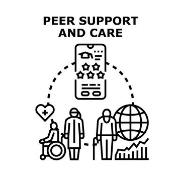 Peer support and care vector illustration concept Stock Illustration