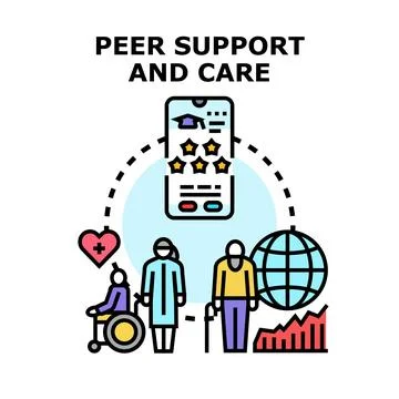 Peer support and care vector illustration concept Stock Illustration