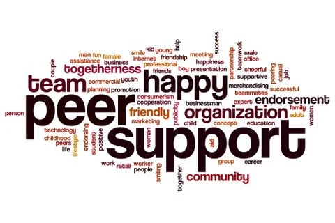 Peer support word cloud Stock Illustration