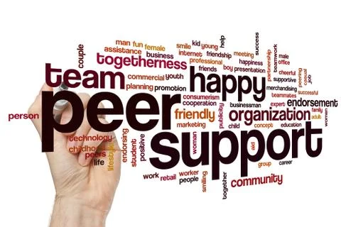 Peer support word cloud Stock Illustration