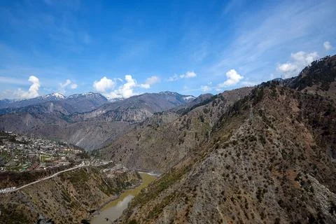 Peerah View Point with Chenab River  Jammu &amp; Kashmir, India Stock Photos