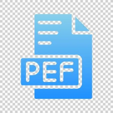 Pef document icons, file type symbols with gradient styles for various file 스톡 일러스트