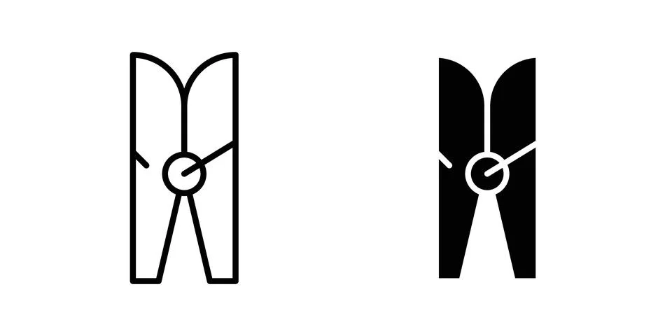 Peg icon vector template set in black Stock Illustration