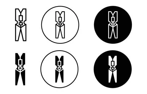 Peg line icon Outline flat Icon Illustrazione stock
