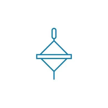 Peg-top linear icon concept. Peg-top line vector sign, symbol, illustration. Stock Illustration