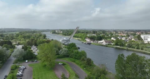 Pegasus bridge a bridge over the Caen Canal near Ouistreham. Also known as the Stock Footage 243720890