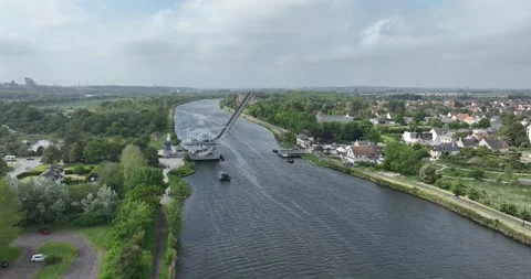 Pegasus bridge, world war 2 landmark in France. Stock Footage 243357608