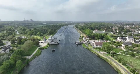 Pegasus bridge, world war 2 landmark in France. Stock Footage 243593862