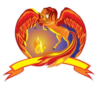 Pegasus  with fire Stock Illustration