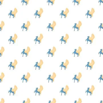 Pegasus flying horse seamless pattern background design Stock Illustration
