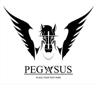 Pegasus Horse head Stock Illustration