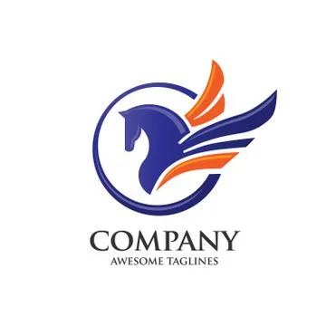 Pegasus logo concept Stock Illustration