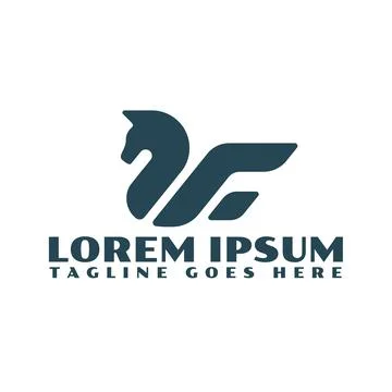 Pegasus logo design template Illustrazione stock