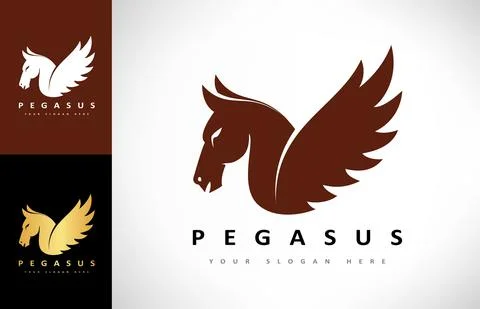 Pegasus logo vector. Animal Mythical creature. Stock Illustration