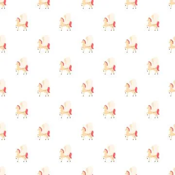 Pegasus mythical horse flying creature seamless pattern Stock-Illustration