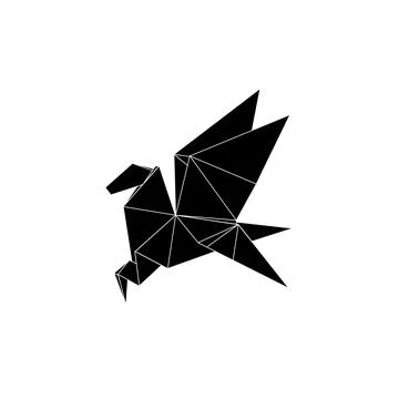 Pegasus Shape Inspired by Origami Form Stock Illustration