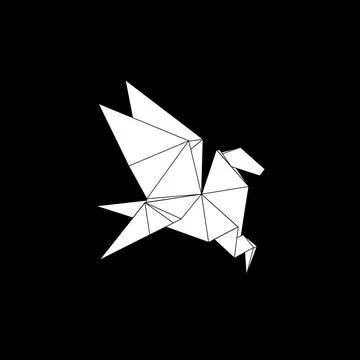 Pegasus Shape Inspired by Origami Form Stock Illustration
