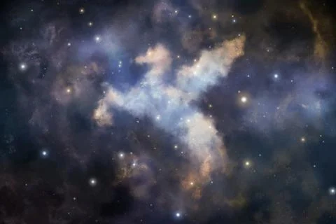 Pegasus-shaped cosmic nebula Stock Illustration