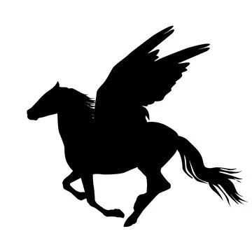 Pegasus silhouette Stock Illustration