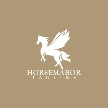 Pegasus silhouette logo Stock Illustration