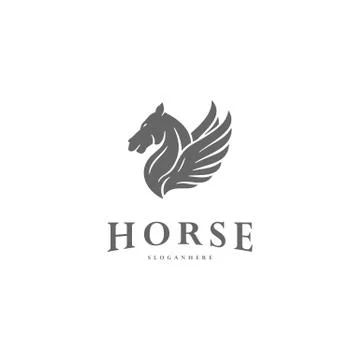 Pegasus Vector Logo Template. Horse logo template Stock Illustration