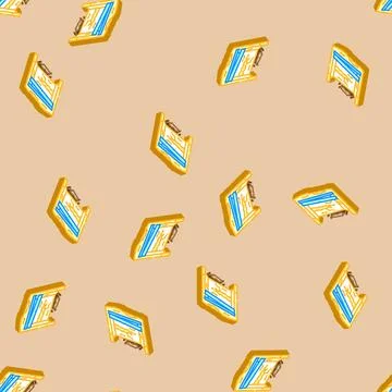 Pegboard hand tools garage isometric icon seamless pattern Stock Illustration