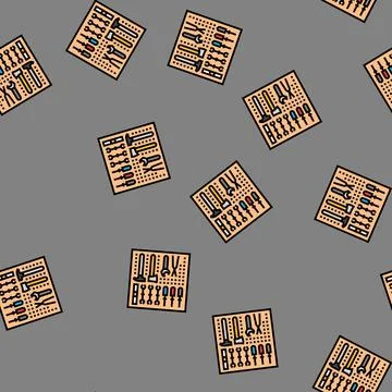 Pegboard hand tools garage vector seamless pattern Illustrazione stock